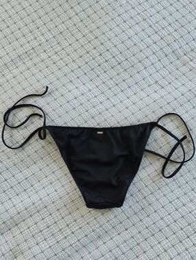 PINK Victoria's Secret Black Tie-Side Bikini Bottom